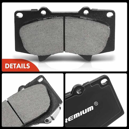 A-Premium Front and Rear Ceramic Disc Brake Pads Set Compatible with Select Toyota Models - Tacoma 2005-2023, 8 Pcs in Saudi Arabia