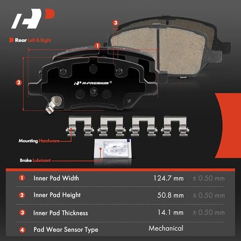 A-Premium Rear Ceramic Brake Pads Set Compatible with Buick Terraza 2005-2007 & Chevrolet Uplander 2005-2009 & Pontiac Montana 2005-2009 & Saturn Relay 2005-2007, 4-Pack in Saudi Arabia
