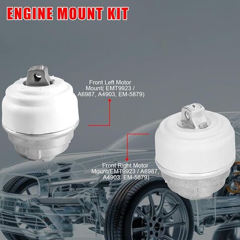 2Pcs Front Left & Right Engine Mount Fit for Mercedes W221 S550 Base 2012-2013 Replace 2212407117 2212407217 2212406217 2212406317 in Kuwait