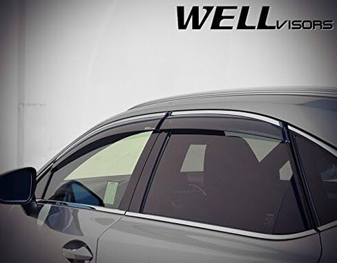 أقنعة نافذة WellVisors منحرفة للرياح متوافقة مع Lexus 2015-2021 NX200T NX300 مع واقيات مطر من الكروم 3-847LX019 in Saudi Arabia