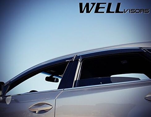 أقنعة نافذة WellVisors منحرفة للرياح متوافقة مع Lexus 2015-2021 NX200T NX300 مع واقيات مطر من الكروم 3-847LX019 in Saudi Arabia