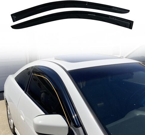 Tape on Window Visor Deflectors, Compatible with 2003-2007 Honda Accord, Acrylic Smoke Tinted Slim Style Window Rain Guards, Sun Wind Side Vent Visor Set, 2 Pieces in Saudi Arabia