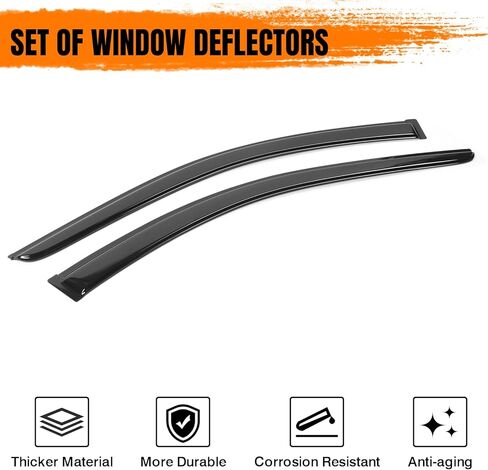 Tape on Window Visor Deflectors, Compatible with 2003-2007 Honda Accord, Acrylic Smoke Tinted Slim Style Window Rain Guards, Sun Wind Side Vent Visor Set, 2 Pieces in Saudi Arabia