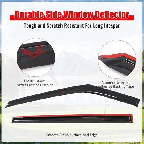 IKON MOTORSPORTS Tape on Window Visors Compatible with 2022-2026 Kia Carnival, Mugen Style Acrylic Somke Rain Guards, Side Window Wind Deflectors 4PCS in Saudi Arabia