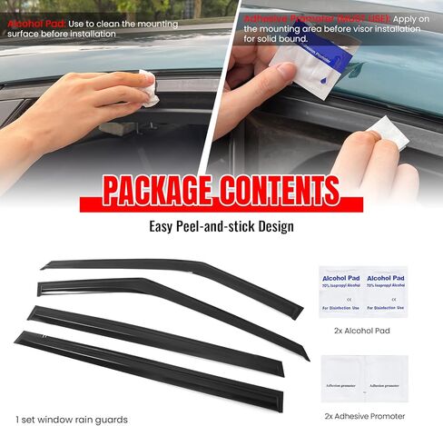 IKON MOTORSPORTS Tape on Window Visors Compatible with 2022-2026 Kia Carnival, Mugen Style Acrylic Somke Rain Guards, Side Window Wind Deflectors 4PCS in Saudi Arabia