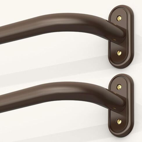 2 حزمة من قضبان الستائر الملفوفة حول البرونز، عمود ستارة معتم للنوافذ من 48 إلى 84 بوصة، قضيب ستائر حديث منحني لتغميق الغرفة مقاس 1 بوصة (برونز/تصميم فريد/جميع المعادن) in Kuwait