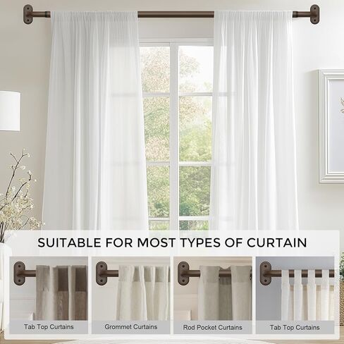 2 حزمة من قضبان الستائر الملفوفة حول البرونز، عمود ستارة معتم للنوافذ من 48 إلى 84 بوصة، قضيب ستائر حديث منحني لتغميق الغرفة مقاس 1 بوصة (برونز/تصميم فريد/جميع المعادن) in Kuwait