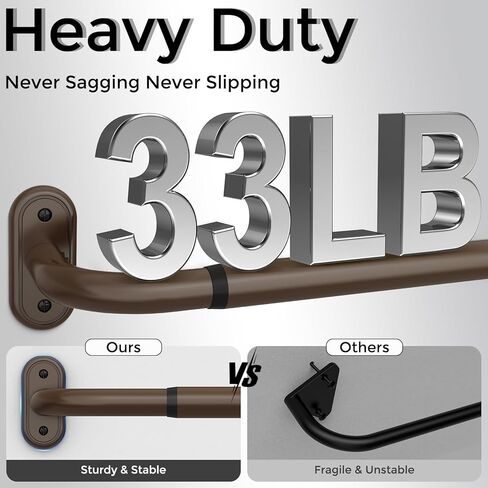 2 حزمة من قضبان الستائر الملفوفة حول البرونز، عمود ستارة معتم للنوافذ من 48 إلى 84 بوصة، قضيب ستائر حديث منحني لتغميق الغرفة مقاس 1 بوصة (برونز/تصميم فريد/جميع المعادن) in Kuwait