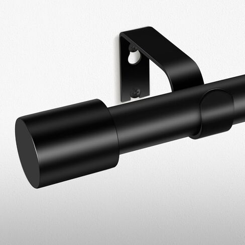 Black Curtain Rods for Windows 48 to 84 Inch(4-7ft),1 Inch Diameter Heavy Duty Curtain Rods,Modern Adjustable Curtain Rod,Cylindrical End Cap Drapery Rods,Window Curtains Rod 36-88",Matte Black in Kuwait