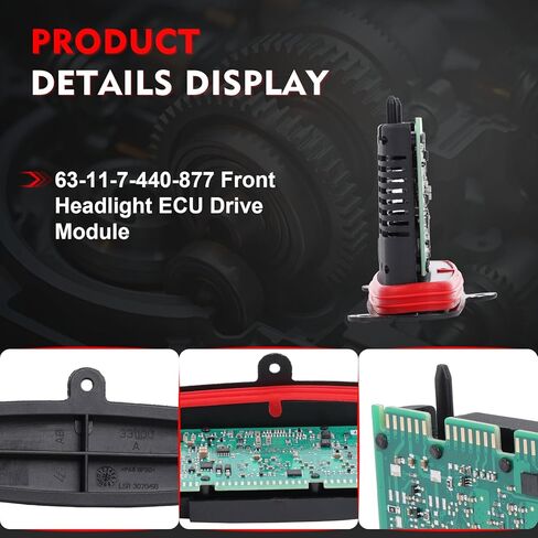 63-11-7-440-877 Xenon Headlight ECU Drive Module, Fit for BMW 5-Series 528i 528i xDrive 535i 535d xDrive 535i xDrive 550i 550i xDrive M5 2014-2016, Control TMS Module Unit 63117381017 in Kuwait