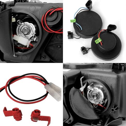 AmeriLite Projector Replacement Halogen Headlights Dual LED Halo Set For 97-00 BMW 5 Series E39 Sedan - Passenger and Driver Side in Saudi Arabia
