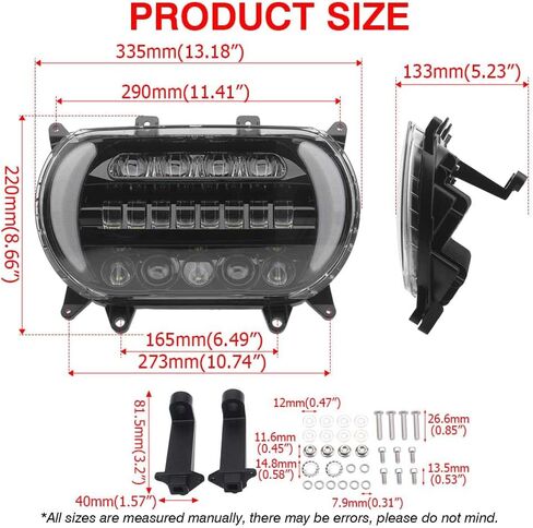 كشاف أمامي للدراجة النارية من الألومنيوم LED مع ضوء إشارة الانعطاف DRL مناسب لـ 2015-2025 Harley Touring Road Glide، أسود in Kuwait
