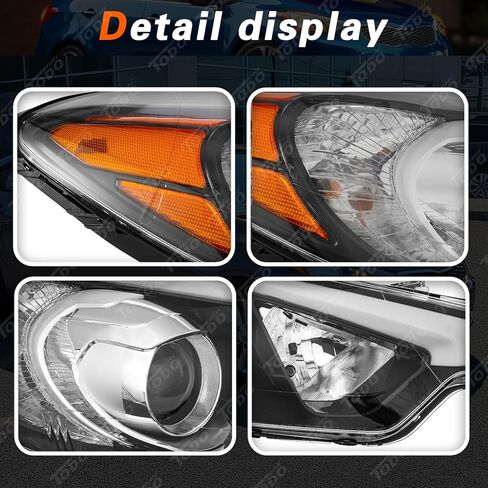 مصباح أمامي TODO مع مصابيح متوافقة مع 2014 2015 2016 Kia Forte Forte5، السائق/الجانب الأيسر، لا يناسب موديلات LED DRL in Kuwait