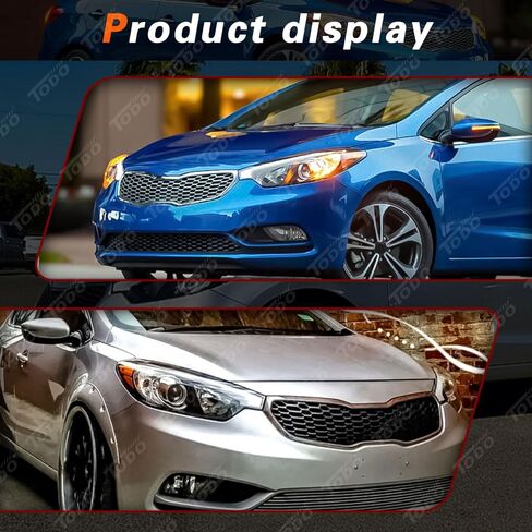 مصباح أمامي TODO مع مصابيح متوافقة مع 2014 2015 2016 Kia Forte Forte5، السائق/الجانب الأيسر، لا يناسب موديلات LED DRL in Kuwait