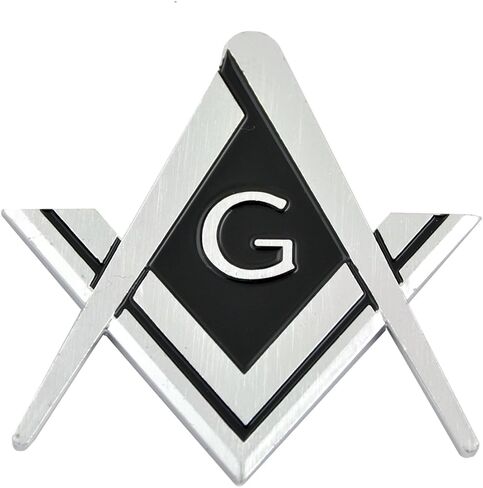 Square & Compass ABS Plastic Masonic Auto Emblem - [Chrome][3'' Tall] in Saudi Arabia