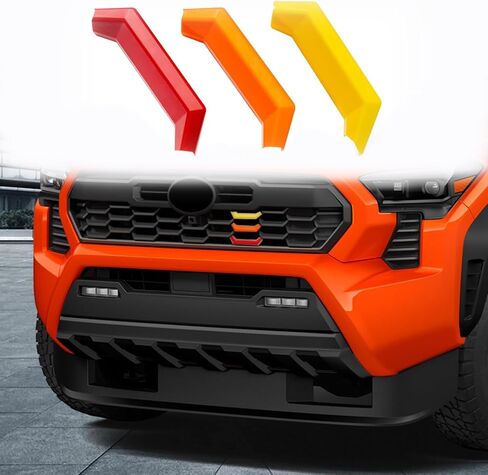 Grille Decor Badge Emblem for 2024 2025 Toyota Tacoma, Tri-Color (Yellow/Orange/Red) Grille Insert Trims Compatible with TRD Off-Road TRD Sport TRD PreRunner, Driver Side Exterior Upgrade Accessories​ in Saudi Arabia