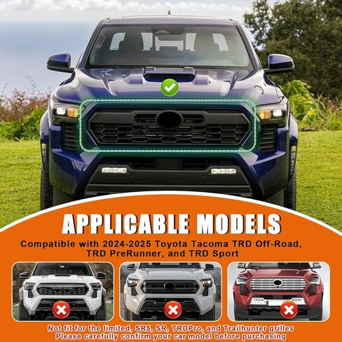 Grille Decor Badge Emblem for 2024 2025 Toyota Tacoma, Tri-Color (Yellow/Orange/Red) Grille Insert Trims Compatible with TRD Off-Road TRD Sport TRD PreRunner, Driver Side Exterior Upgrade Accessories​ in Saudi Arabia