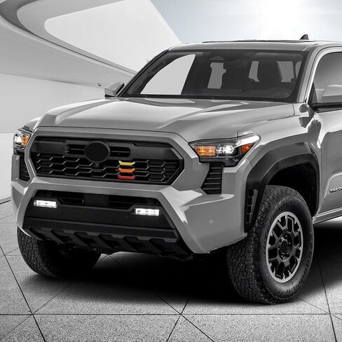 Grille Decor Badge Emblem for 2024 2025 Toyota Tacoma, Tri-Color (Yellow/Orange/Red) Grille Insert Trims Compatible with TRD Off-Road TRD Sport TRD PreRunner, Driver Side Exterior Upgrade Accessories​ in Saudi Arabia