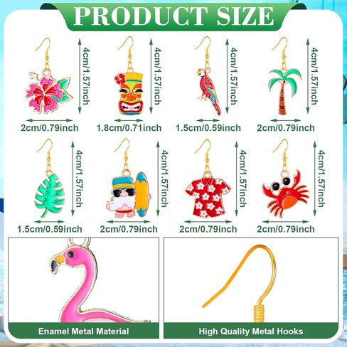 36 Pair Summer Earrings for Women Tropical Earrings Hawaiian Earrings for Palm Tree Drop Earrings Studs for Luau Party(Novel) in Saudi Arabia
