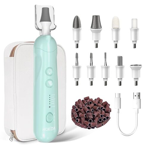 Manicure Pedicure Kit with Case, Professional Nail Grinder for Senior Thick Toenail, Cordless Electric Nail File, 5 Speeds Pedicure Tools for feet Callus Remover, Nail Drill for Women Hand Feet Care in Kuwait