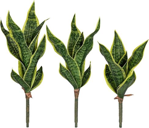 Unpotted Artificial Snake Plant Faux Sansevieria Leaf Single Stem Fake Agave Greenery Realistic Plastic Plant for Home Office Garden Indoor Outdoor Decor in Saudi Arabia