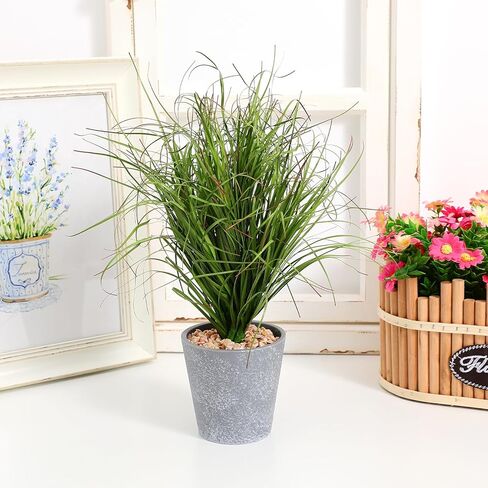 24Pcs Artificial Grass, 11.79in Fake Short Grass Artificial Shrub Plants, Simulation Dwarf Plants Faux Greenery Stems for Patio, Vase, Restaurant, Indoor Decor in Saudi Arabia
