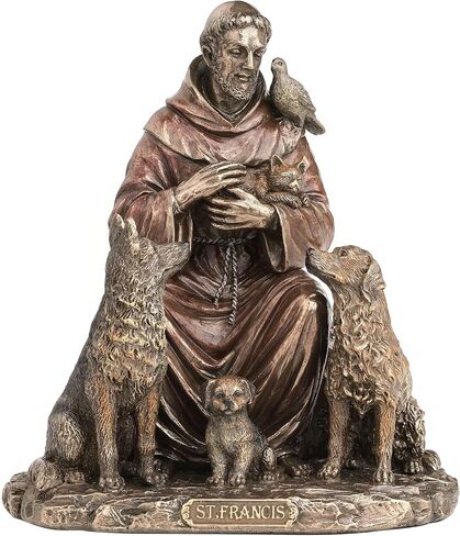 Veronese Design 6 3/8 Inch Saint Francis of Assisi The Blessing of The Animals Cold Cast Resin Bronze Finish Statue Religious Home Decor in Saudi Arabia