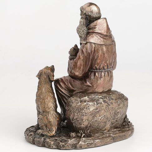 Veronese Design 6 3/8 Inch Saint Francis of Assisi The Blessing of The Animals Cold Cast Resin Bronze Finish Statue Religious Home Decor in Saudi Arabia