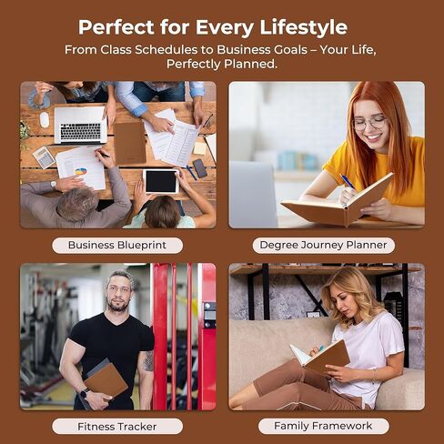 مخطط أسبوعي شهري 2026-2027 (26 يوليو - 27 ديسمبر)، 8.5 بوصة × 6.5 بوصة، خطة جدول أعمال 18 شهرًا مع علامات تبويب للشهر وجيب، صفحات النفقات/الملاحظات، تقويم أكاديمي مع غطاء جلد نباتي، أزرق ترابي in Kuwait