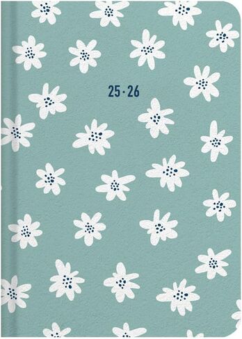 Letts of London® Daisies Academic Weekly/Monthly Planner، أغسطس 2025 إلى يوليو 2026، عرض أسبوعي، تجليد مخيط، متعدد اللغات، مقاس A6، 5.875 بوصة × 4.125 بوصة، نعناعي (C031869-26) in Kuwait