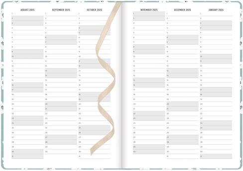 Letts of London® Daisies Academic Weekly/Monthly Planner، أغسطس 2025 إلى يوليو 2026، عرض أسبوعي، تجليد مخيط، متعدد اللغات، مقاس A6، 5.875 بوصة × 4.125 بوصة، نعناعي (C031869-26) in Kuwait