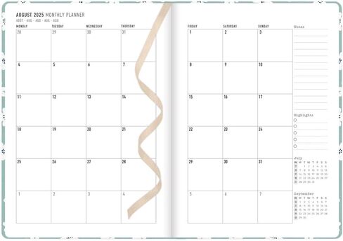 Letts of London® Daisies Academic Weekly/Monthly Planner، أغسطس 2025 إلى يوليو 2026، عرض أسبوعي، تجليد مخيط، متعدد اللغات، مقاس A6، 5.875 بوصة × 4.125 بوصة، نعناعي (C031869-26) in Kuwait