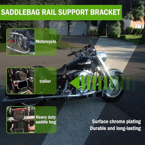 Saddlebag Rail Support Bracket Compatible with Harley Touring, Street Glide, Road King, Electra Glide FLT, FLHT, FLHR, FLTR, FLHX 1985-2008, Replaces 90718-79C 90720-79C (Without Bolts) in Kuwait