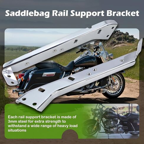 Saddlebag Rail Support Bracket Compatible with Harley Touring, Street Glide, Road King, Electra Glide FLT, FLHT, FLHR, FLTR, FLHX 1985-2008, Replaces 90718-79C 90720-79C (Without Bolts) in Kuwait