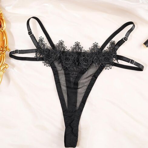 Lace Mesh See Through Bra and Panty Cute Underwear Lingerie Sets for Women Sexy Black in Saudi Arabia