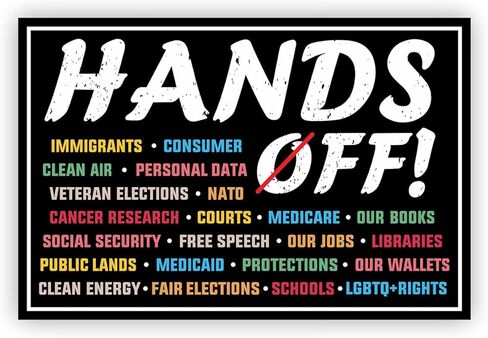 Hands Off Protest Car Magnet - 6" x 4" Pro-Equality Anti-Hate Resist Racism Anti-Fascism Social Justice Advocacy Decor – Rally-Ready Activist Vehicle Magnet in Saudi Arabia