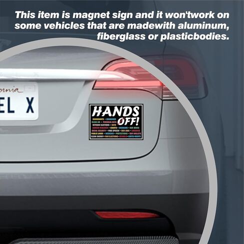 Hands Off Protest Car Magnet - 6" x 4" Pro-Equality Anti-Hate Resist Racism Anti-Fascism Social Justice Advocacy Decor – Rally-Ready Activist Vehicle Magnet in Saudi Arabia