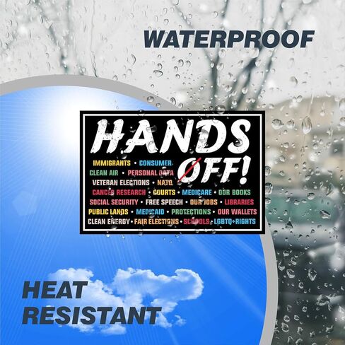 Hands Off Protest Car Magnet - 6" x 4" Pro-Equality Anti-Hate Resist Racism Anti-Fascism Social Justice Advocacy Decor – Rally-Ready Activist Vehicle Magnet in Saudi Arabia