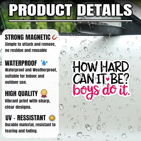 How Hard Can It Be Boy Do It Magnet Decal Funny Quotes Feminist Women Reusable Magnetic Sign Bumper Sticker for Fridge Car Truck Locker 5.5in in Kuwait