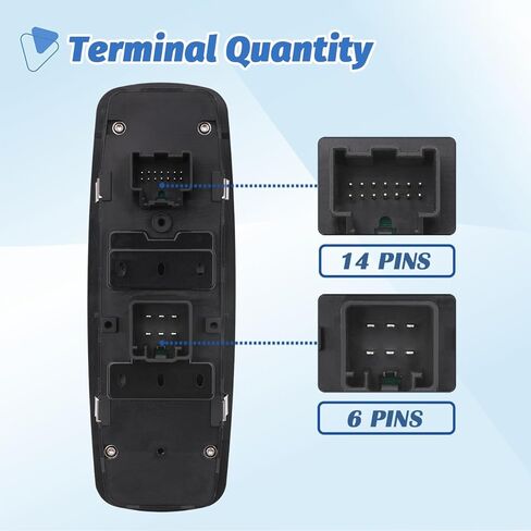Power Master Window Switch 14+6 Pins Front Left Driver Side Compatible with 2017-2019 Dodge Journey Replacement OEM 68307001AA 1 Auto Button Blue Light in Saudi Arabia