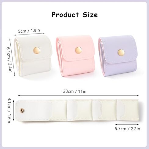 حقيبة مجوهرات صغيرة للسفر مكونة من 3 قطع، حقيبة تنظيم مجوهرات السفر، حقيبة سفر مجوهرات مخملية ناعمة محمولة للأقراط والخواتم والقلائد والأساور، مضادة للخدش وقابلة للطي للسفر والاستخدام اليومي in Kuwait