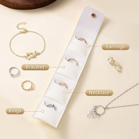 حقيبة مجوهرات صغيرة للسفر مكونة من 3 قطع، حقيبة تنظيم مجوهرات السفر، حقيبة سفر مجوهرات مخملية ناعمة محمولة للأقراط والخواتم والقلائد والأساور، مضادة للخدش وقابلة للطي للسفر والاستخدام اليومي in Kuwait