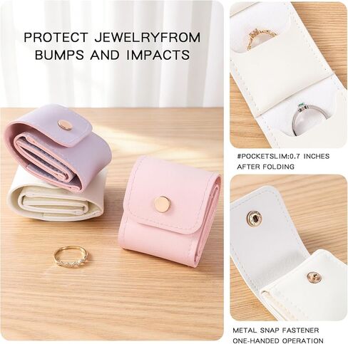 حقيبة مجوهرات صغيرة للسفر مكونة من 3 قطع، حقيبة تنظيم مجوهرات السفر، حقيبة سفر مجوهرات مخملية ناعمة محمولة للأقراط والخواتم والقلائد والأساور، مضادة للخدش وقابلة للطي للسفر والاستخدام اليومي in Kuwait