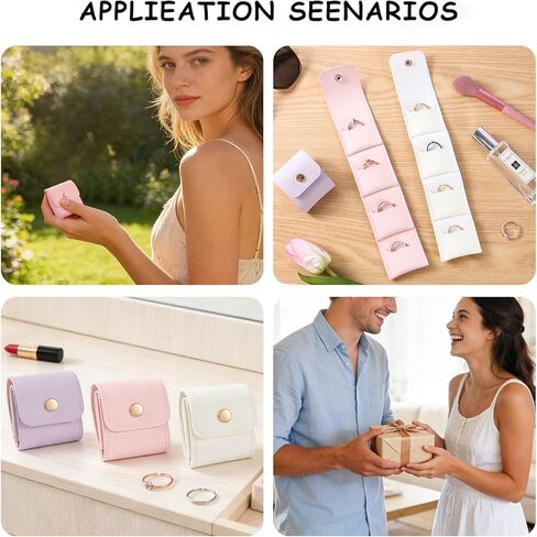 حقيبة مجوهرات صغيرة للسفر مكونة من 3 قطع، حقيبة تنظيم مجوهرات السفر، حقيبة سفر مجوهرات مخملية ناعمة محمولة للأقراط والخواتم والقلائد والأساور، مضادة للخدش وقابلة للطي للسفر والاستخدام اليومي in Kuwait