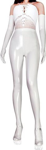 جوارب طويلة لامعة مصنوعة من جلد اللاتكس عالي اللمعان وذات مظهر مبلل، ملابس ضيقة للنساء ذات مظهر مبلل in Kuwait