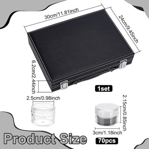 BENECREAT 70 Pcs Jewelry Display Case Box with Snap Fasteners, 9.45x11.81 Inch Leather Gemstone Storage Organizer for Loose Diamonds Crystals & Collectibles in Saudi Arabia