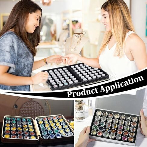 BENECREAT 70 Pcs Jewelry Display Case Box with Snap Fasteners, 9.45x11.81 Inch Leather Gemstone Storage Organizer for Loose Diamonds Crystals & Collectibles in Saudi Arabia