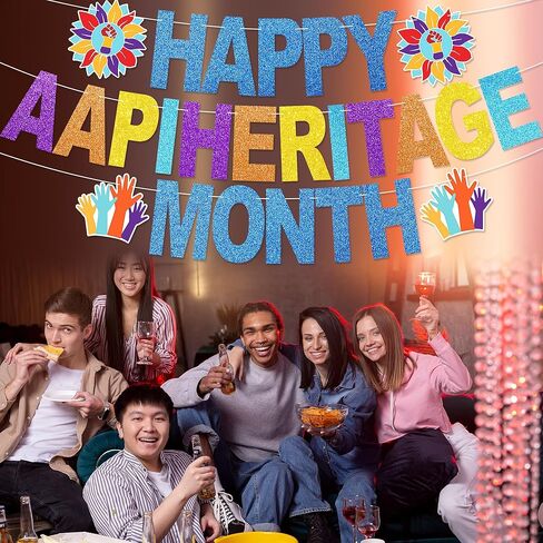 لافتة شهر تراث AAPI - لا توجد ديكورات شهر تراث جزر أمريكا الآسيوية والمحيط الهادئ DIY لديكور المنزل في الفصل الدراسي AAPI ومستلزمات الحفلات in Kuwait