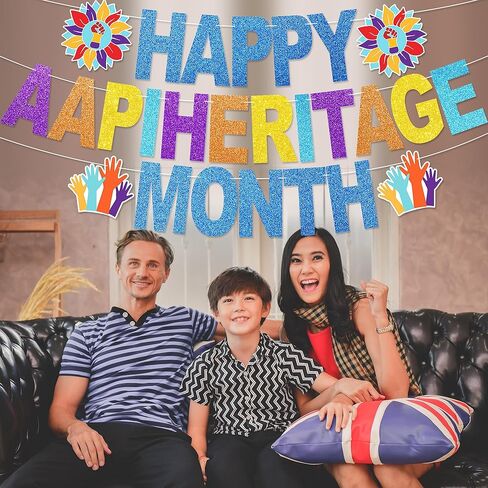 لافتة شهر تراث AAPI - لا توجد ديكورات شهر تراث جزر أمريكا الآسيوية والمحيط الهادئ DIY لديكور المنزل في الفصل الدراسي AAPI ومستلزمات الحفلات in Kuwait