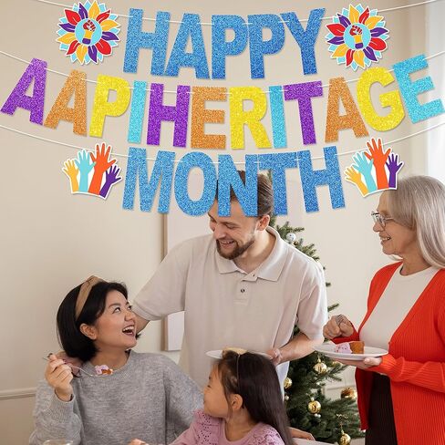 لافتة شهر تراث AAPI - لا توجد ديكورات شهر تراث جزر أمريكا الآسيوية والمحيط الهادئ DIY لديكور المنزل في الفصل الدراسي AAPI ومستلزمات الحفلات in Kuwait